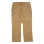 DICKIES Mens Cotton Blend Beige Regular Fit Straight Leg Trousers W34 L30