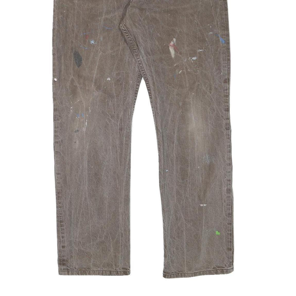 CARHARTT Mens Regular Fit Straight Brown Denim Jeans W37 L31 Workwear Heavy Duty