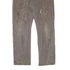 CARHARTT Mens Regular Fit Straight Brown Denim Jeans W37 L31 Workwear Heavy Duty