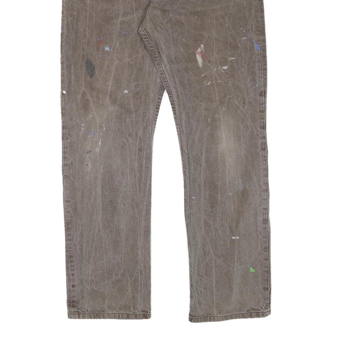 CARHARTT Mens Regular Fit Straight Brown Denim Jeans W37 L31 Workwear Heavy Duty