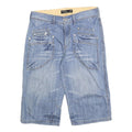 HTT Mens Denim Blue Casual Shorts M W32 Pocket Design Cotton Blend