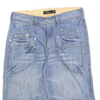 HTT Mens Denim Blue Casual Shorts M W32 Pocket Design Cotton Blend