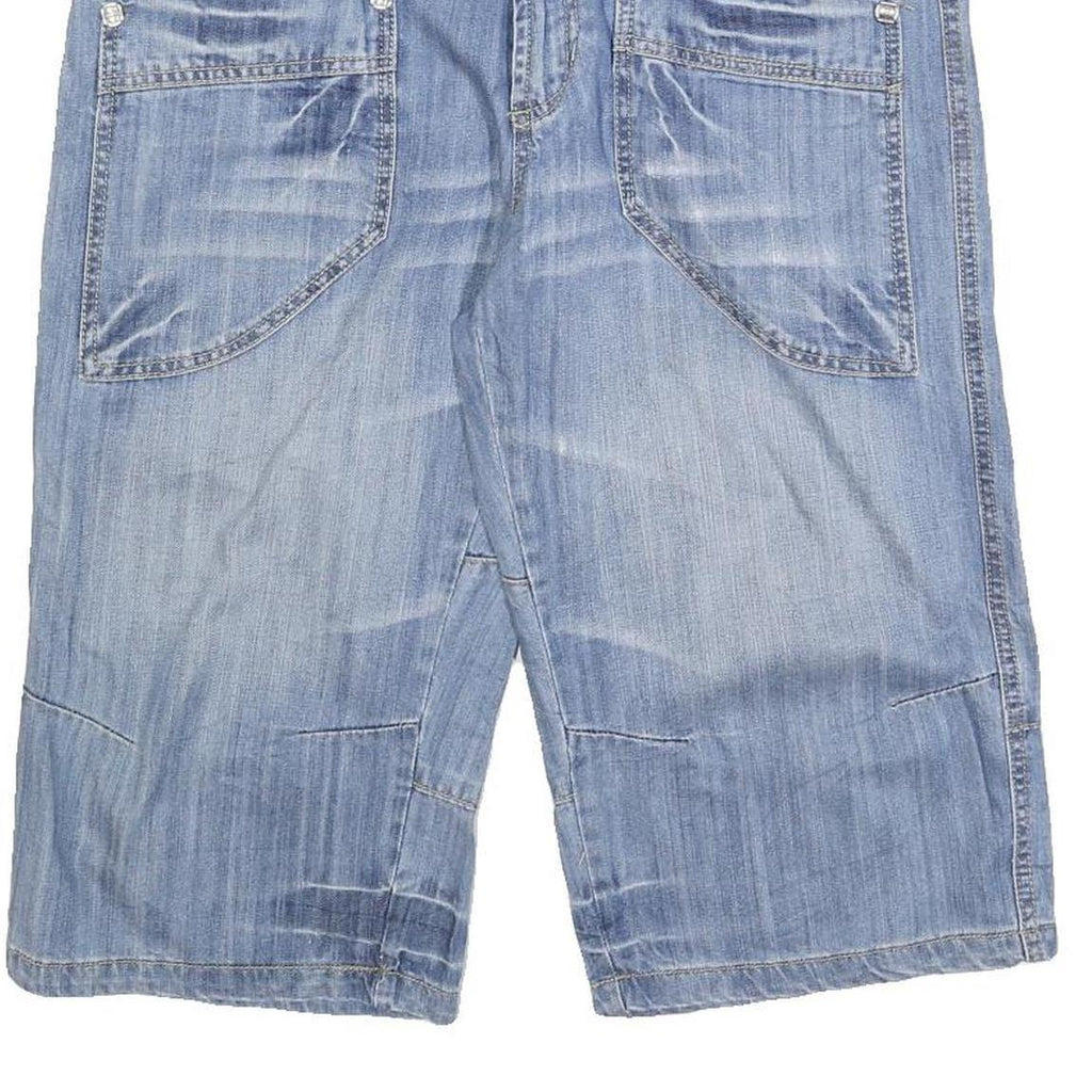 HTT Mens Denim Blue Casual Shorts M W32 Pocket Design Cotton Blend