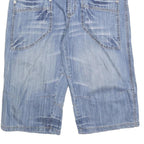 HTT Mens Denim Blue Casual Shorts M W32 Pocket Design Cotton Blend