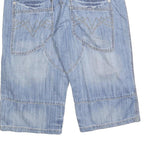 HTT Mens Denim Blue Casual Shorts M W32 Pocket Design Cotton Blend