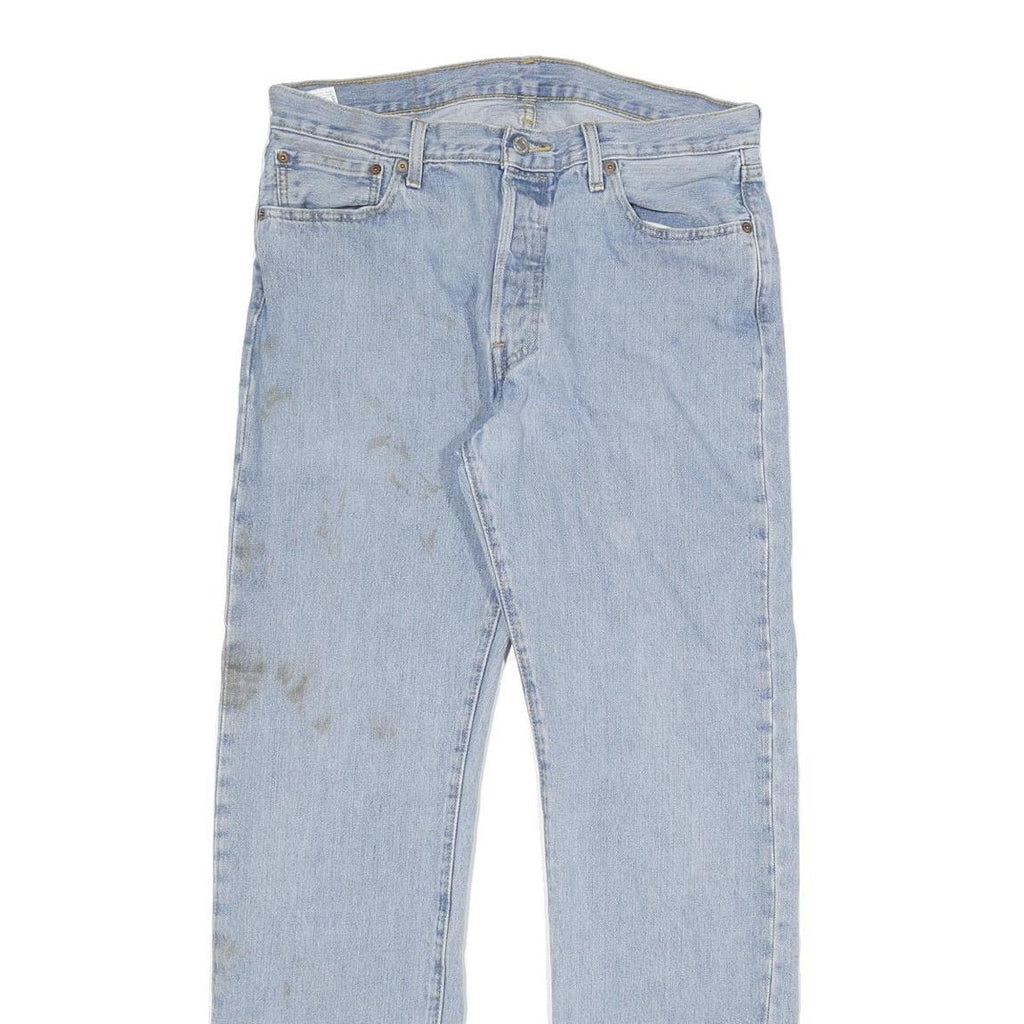 LEVI'S 501 Mens Regular Cotton Denim Light Wash W34 L31 Classic Button Jeans