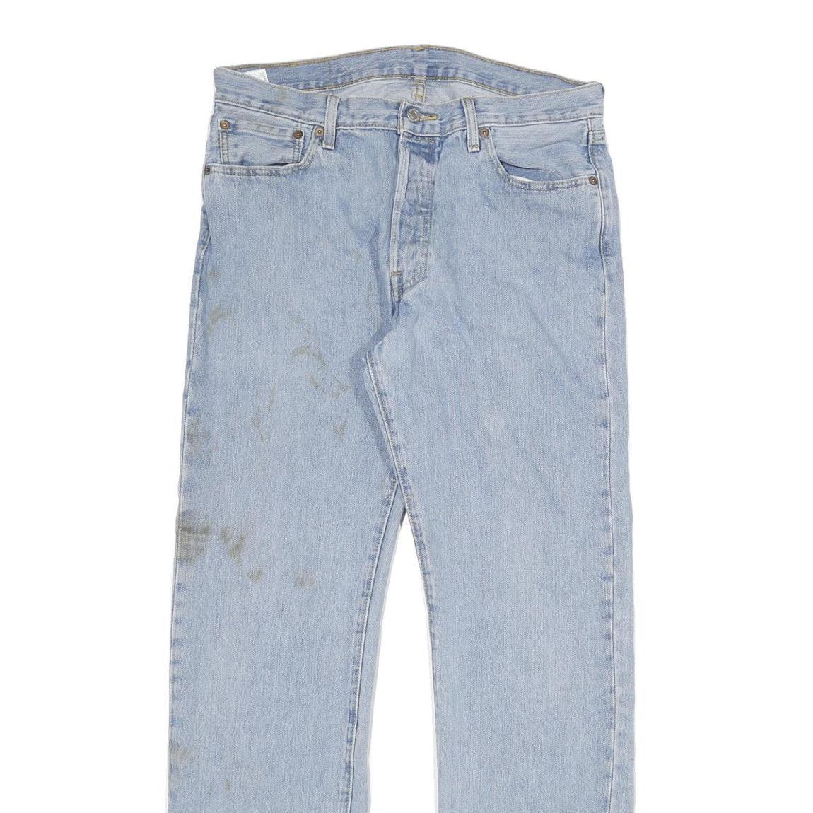 LEVI'S 501 Mens Regular Cotton Denim Light Wash W34 L31 Classic Button Jeans