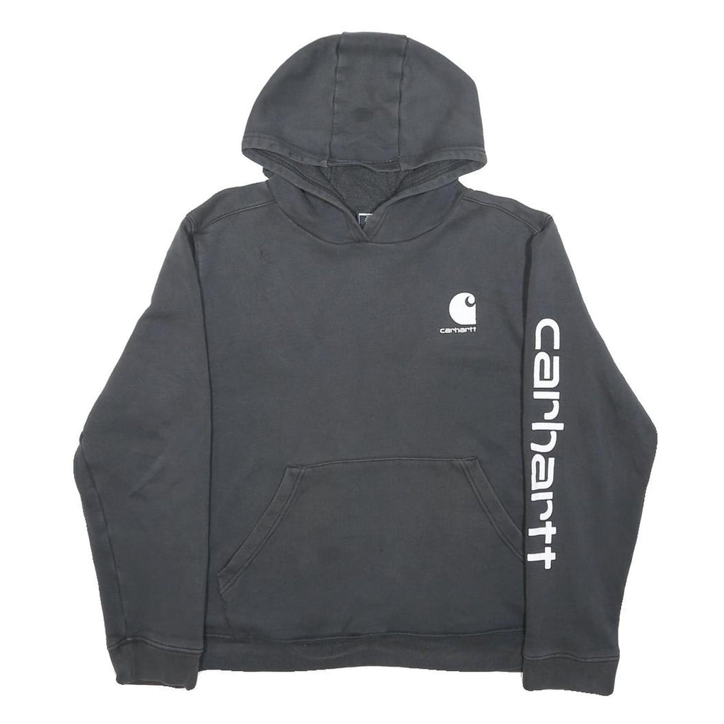 CARHARTT Womens Black Hoodie XL Cotton Pullover Logo Print Casual Sweatshirt