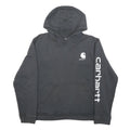 CARHARTT Womens Black Hoodie XL Cotton Pullover Logo Print Casual Sweatshirt