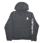 CARHARTT Womens Black Hoodie XL Cotton Pullover Logo Print Casual Sweatshirt