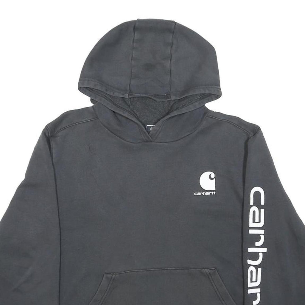CARHARTT Womens Black Hoodie XL Cotton Pullover Logo Print Casual Sweatshirt