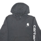 CARHARTT Womens Black Hoodie XL Cotton Pullover Logo Print Casual Sweatshirt