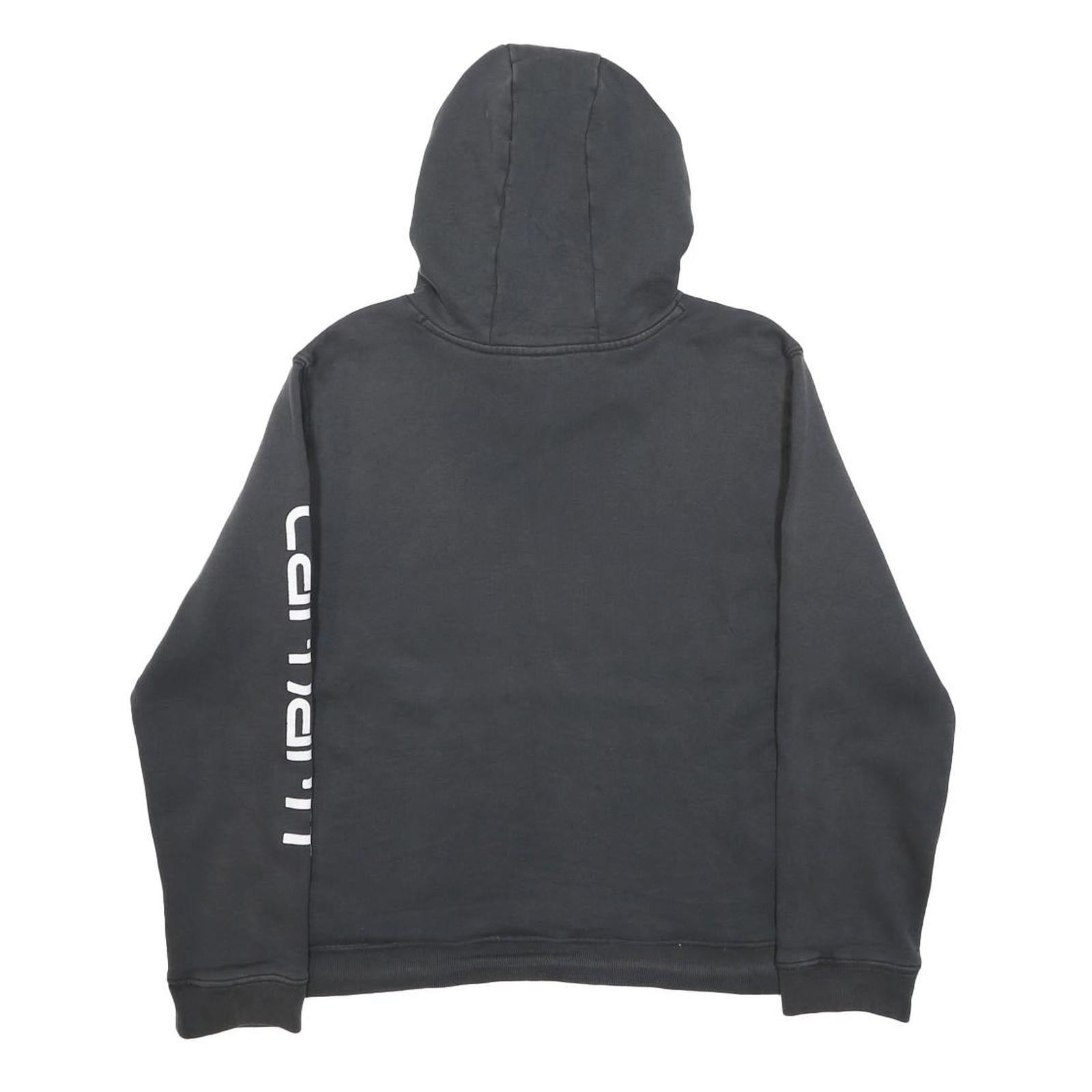 CARHARTT Womens Black Hoodie XL Cotton Pullover Logo Print Casual Sweatshirt