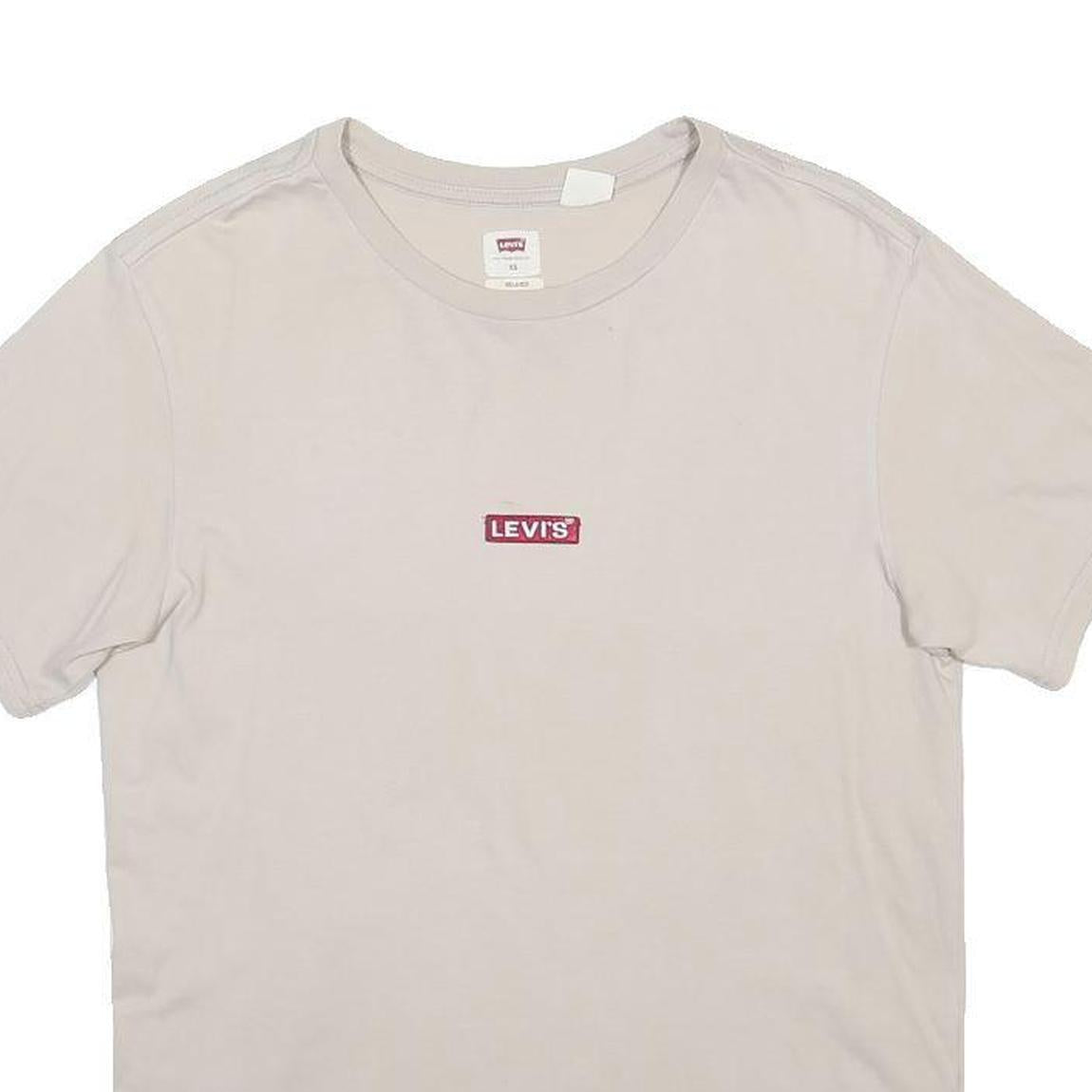 LEVI'S Mens Beige XS T-Shirt Short Sleeve Crew Neck Cotton Blend Casual