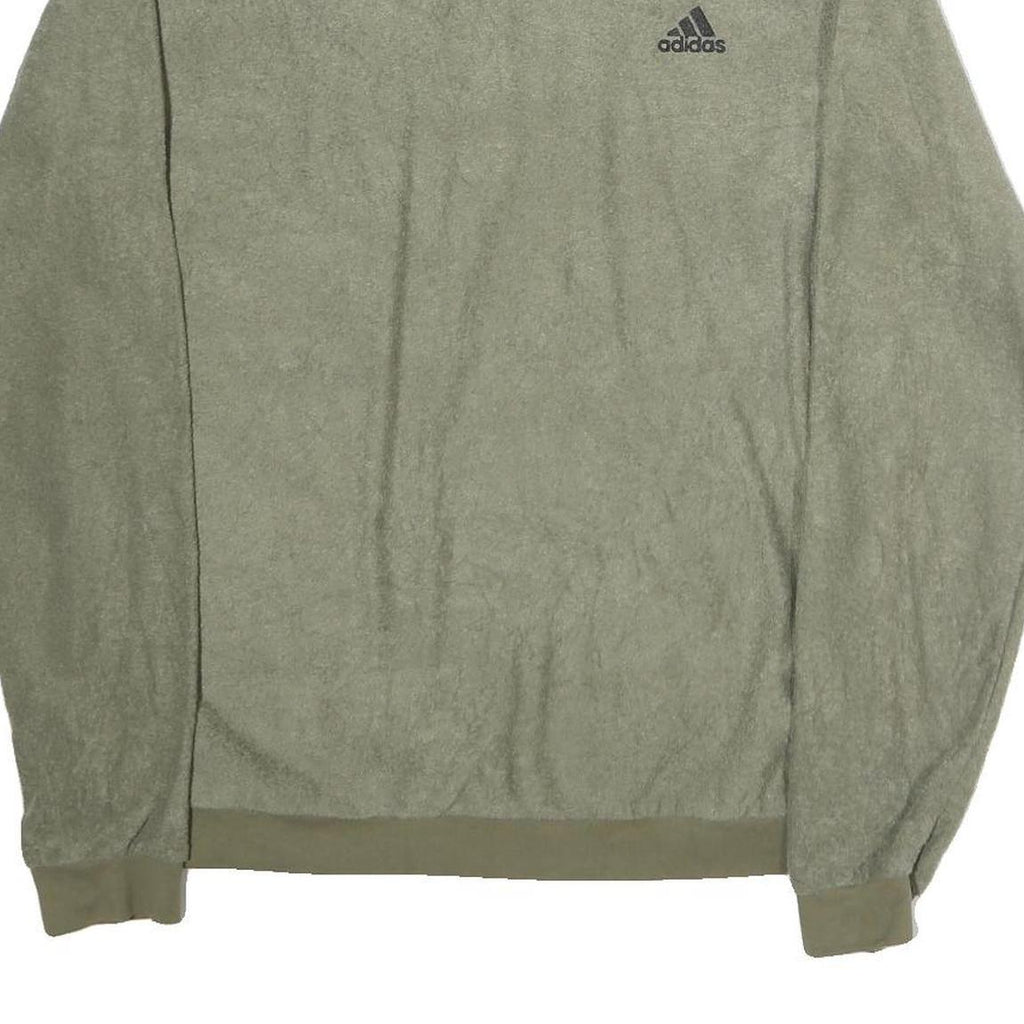 ADIDAS Mens Green Crew Neck M Cotton Sweatshirt Logo Casual