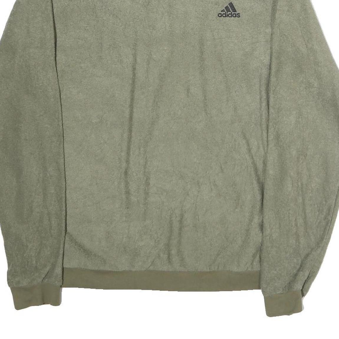 ADIDAS Mens Green Crew Neck M Cotton Sweatshirt Logo Casual