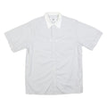 IRIS BAYER Mens White & Cream Short Sleeve Cotton Blend Shirt L Casual Summer
