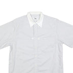 IRIS BAYER Mens White & Cream Short Sleeve Cotton Blend Shirt L Casual Summer