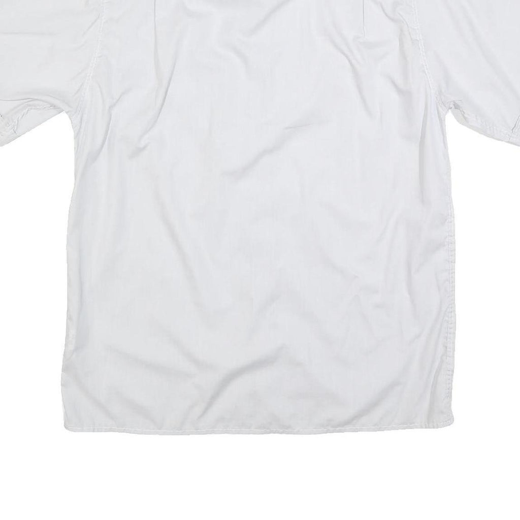 IRIS BAYER Mens White & Cream Short Sleeve Cotton Blend Shirt L Casual Summer