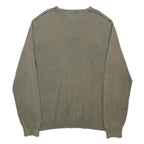 TOMMY HILFIGER Mens Green V Neck Plain Cotton Jumper XL Casual Lightweight