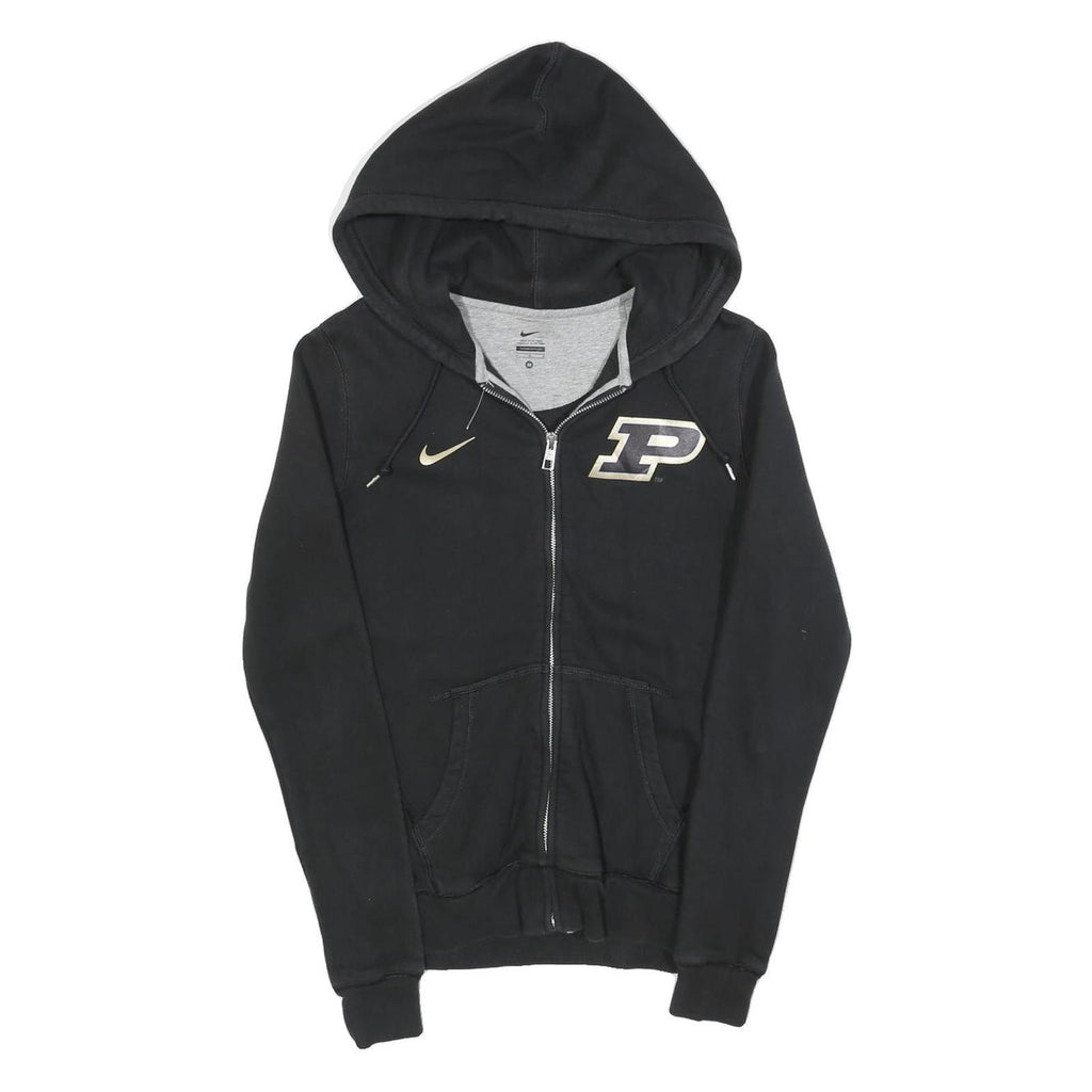 NIKE Womens Black & Grey Zip Up Hoodie M Cotton Blend Casual Sweatshirt