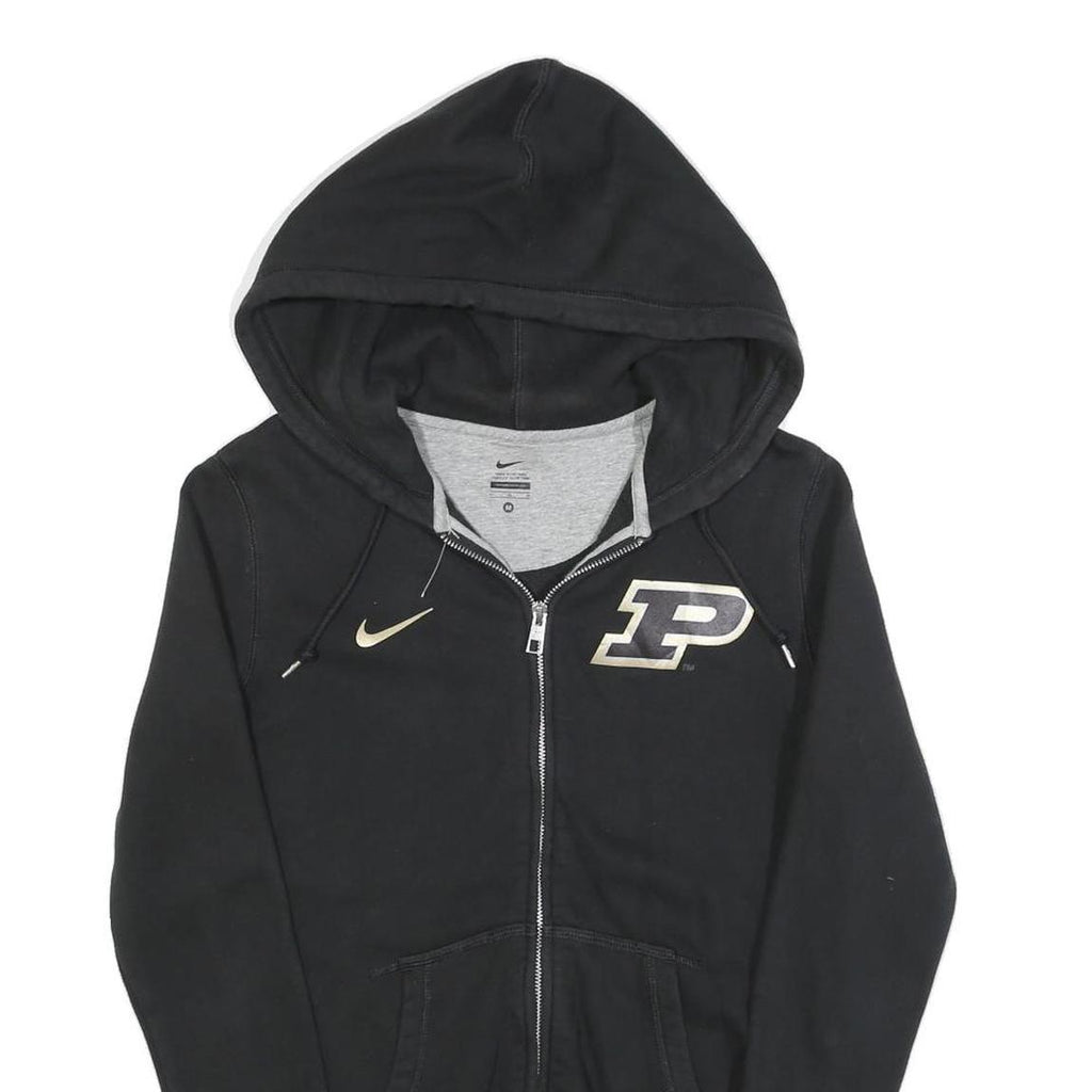 NIKE Womens Black & Grey Zip Up Hoodie M Cotton Blend Casual Sweatshirt