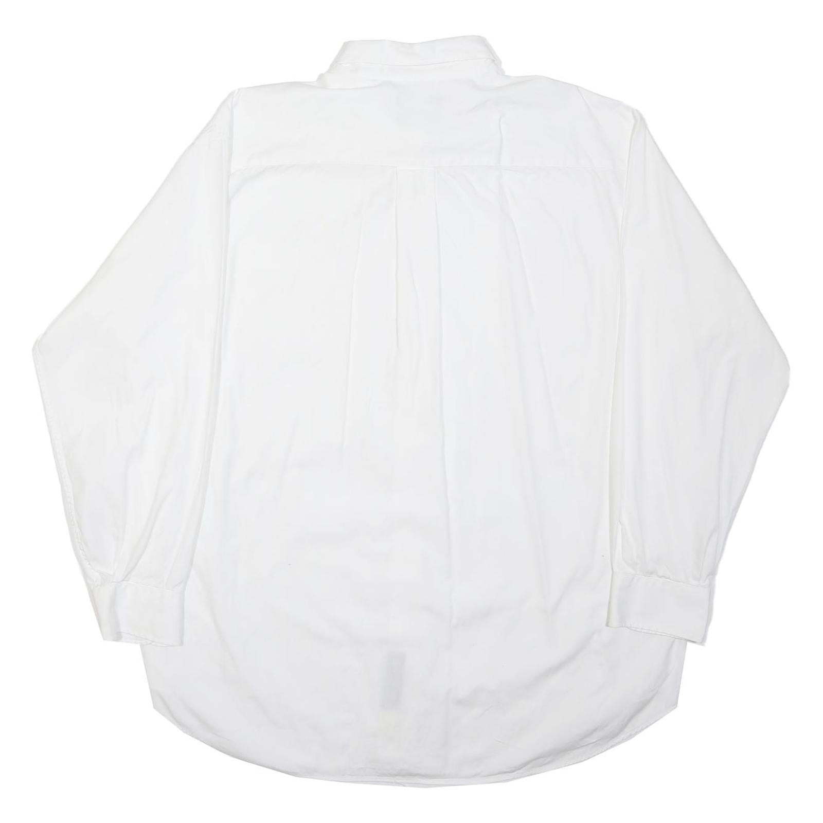 NAUTICA Mens White & Cream Cotton Classic Button Down Shirt 2XL Casual Formal