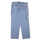 DICKIES Mens Regular Fit Straight Blue Denim Jeans Zip Closure W36 L32 Workwear