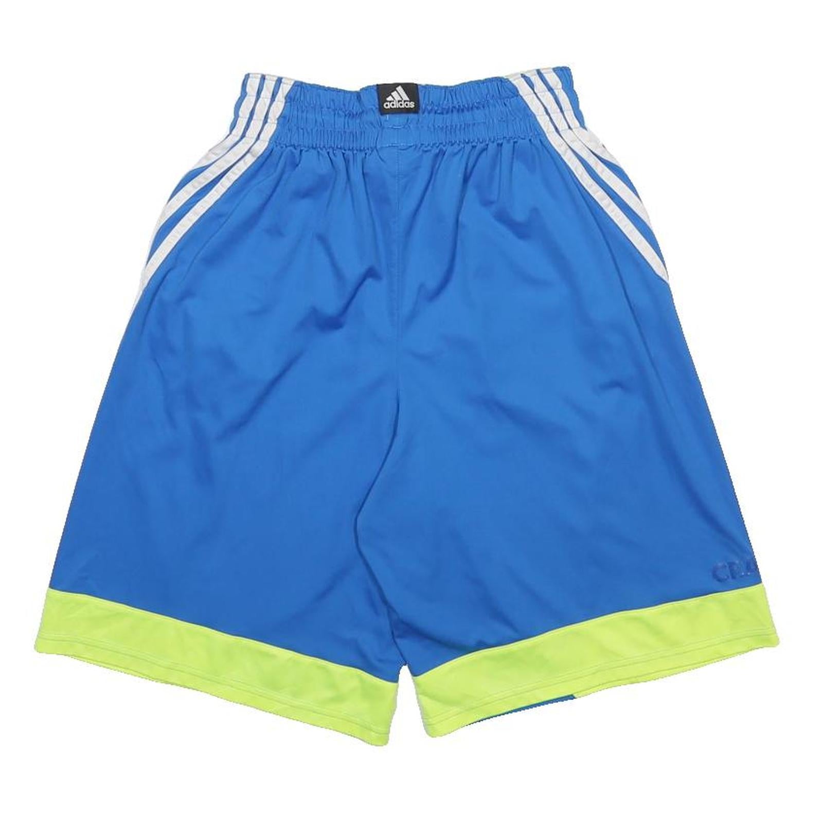 ADIDAS Mens Shorts Blue & Neon Green Sports Casual Polyester S W24 Athletic