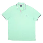 CHAMPION Mens Mint Green Short Sleeve Cotton Polo Shirt L Classic Logo