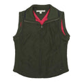 TOMMY HILFIGER Womens Green Olive Jacket M Polyester Knit Zip Sleeveless Casual