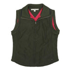 TOMMY HILFIGER Womens Green Olive Jacket M Polyester Knit Zip Sleeveless Casual