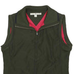 TOMMY HILFIGER Womens Green Olive Jacket M Polyester Knit Zip Sleeveless Casual