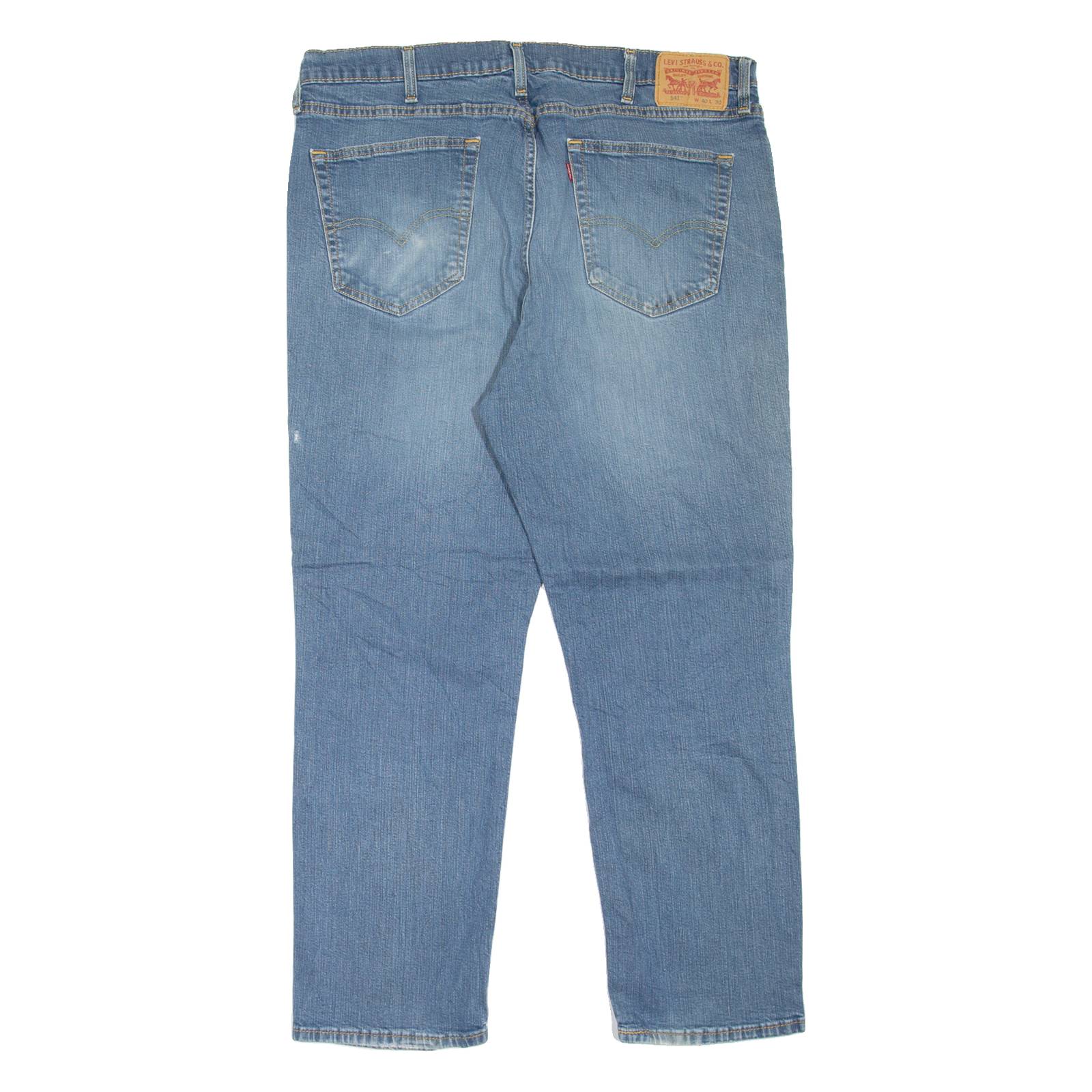 LEVI'S 541 Jeans Mens Blue Athletic Tapered Stone Wash W40 L30