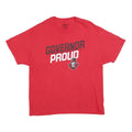 RUSSELL ATHLETIC Mens Red Governor Proud Graphic T-Shirt XL Crew Neck Short