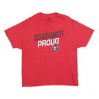 RUSSELL ATHLETIC Mens Red Governor Proud Graphic T-Shirt XL Crew Neck Short