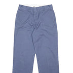 DICKIES Mens Cotton Blend Blue Regular Straight Trousers W32 L29 Workwear