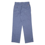 DICKIES Mens Cotton Blend Blue Regular Straight Trousers W32 L29 Workwear