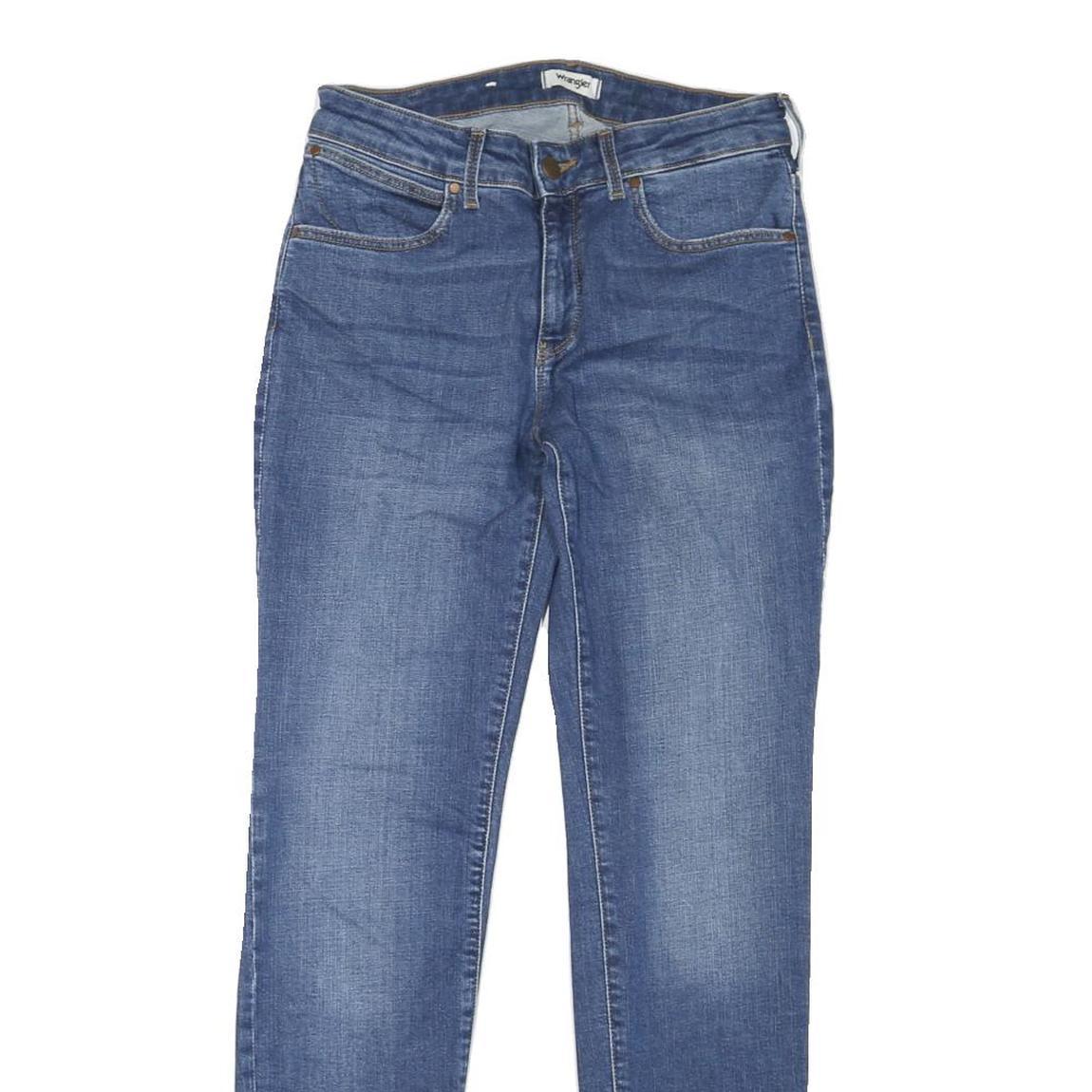 WRANGLER Womens Regular Fit Blue Denim Zip Jeans W28 L30 Classic Straight
