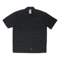 DICKIES Mens Black Short Sleeve Work Shirt L Polyester Blend Button Front
