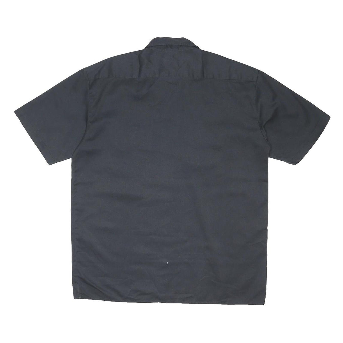 DICKIES Mens Black Short Sleeve Work Shirt L Polyester Blend Button Front