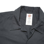 DICKIES Mens Black Short Sleeve Work Shirt L Polyester Blend Button Front