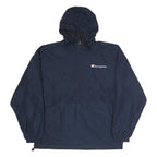 CHAMPION Mens Navy Blue Casual Jacket M Polyester Plain Hooded Zip