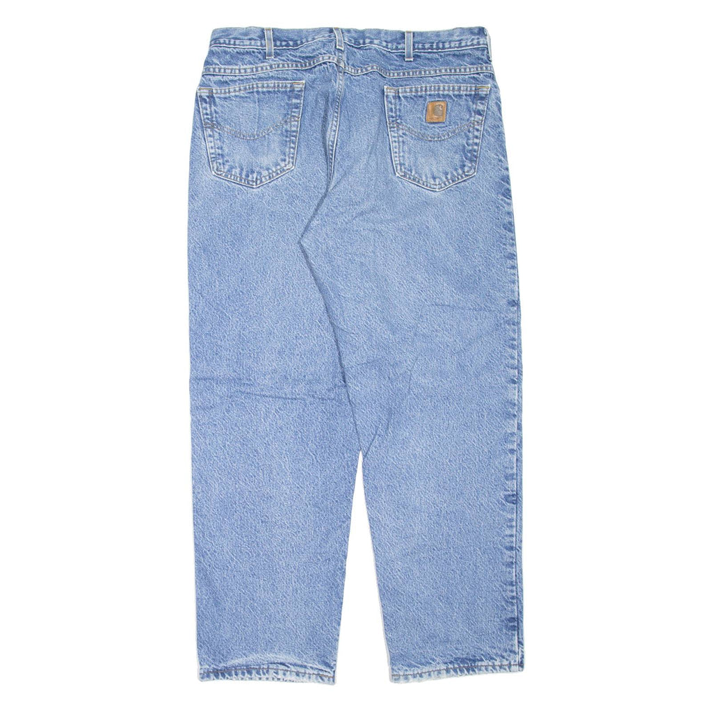 CARHARTT Blanket Lined Workwear Mens Jeans Blue Tapered Stone Wash W35 L29