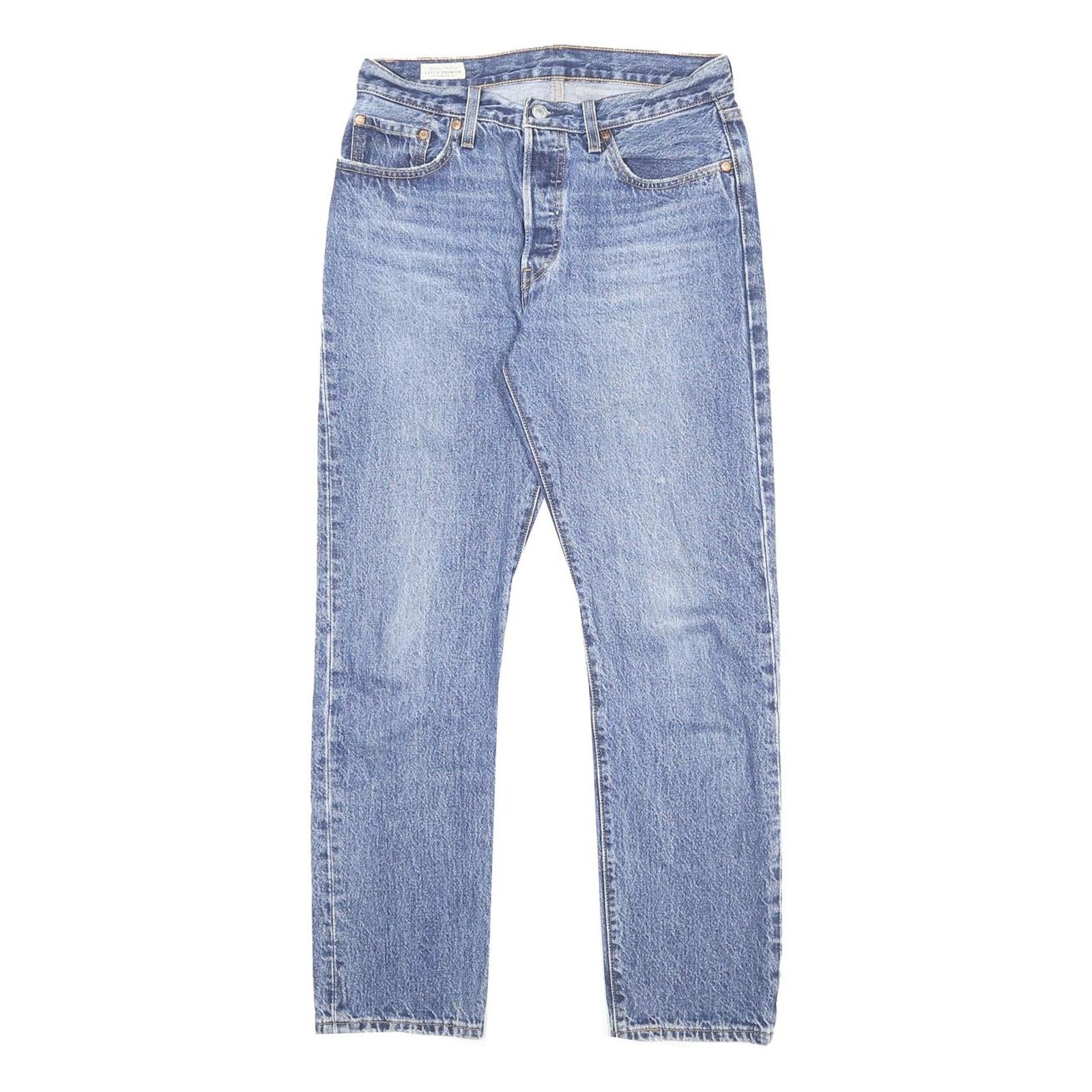 LEVI'S 501 Big E Womens Jeans Blue Regular Straight Denim Medium W28 L30 Classic