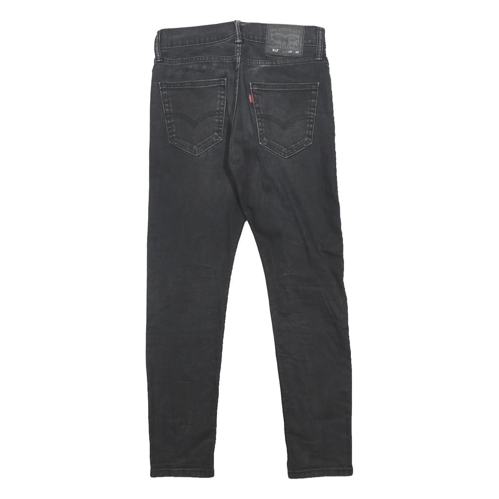 LEVI'S Mens Black Slim 512 Tapered Denim W29 L27 Cotton Blend Zip Jeans
