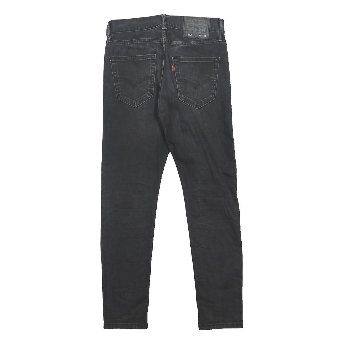LEVI'S Mens Black Slim 512 Tapered Denim W29 L27 Cotton Blend Zip Jeans