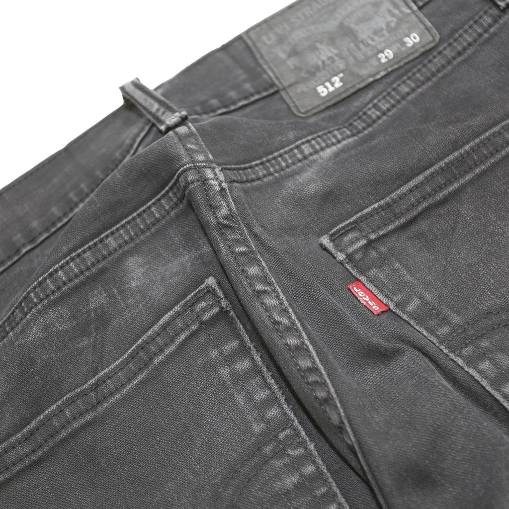 LEVI'S Mens Black Slim 512 Tapered Denim W29 L27 Cotton Blend Zip Jeans