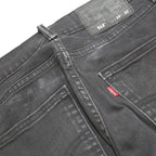 LEVI'S Mens Black Slim 512 Tapered Denim W29 L27 Cotton Blend Zip Jeans