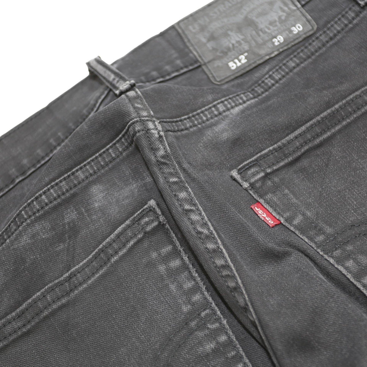 LEVI'S Mens Black Slim 512 Tapered Denim W29 L27 Cotton Blend Zip Jeans
